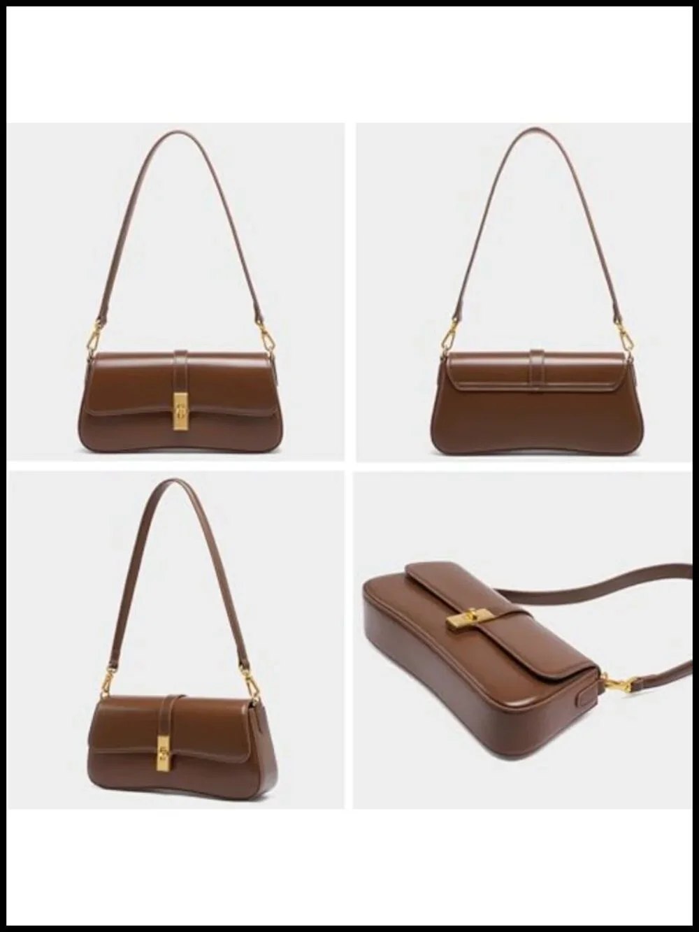 Genuine Leather Hobo Shoulder Bag Evening Bag Clutch Underarm Bag